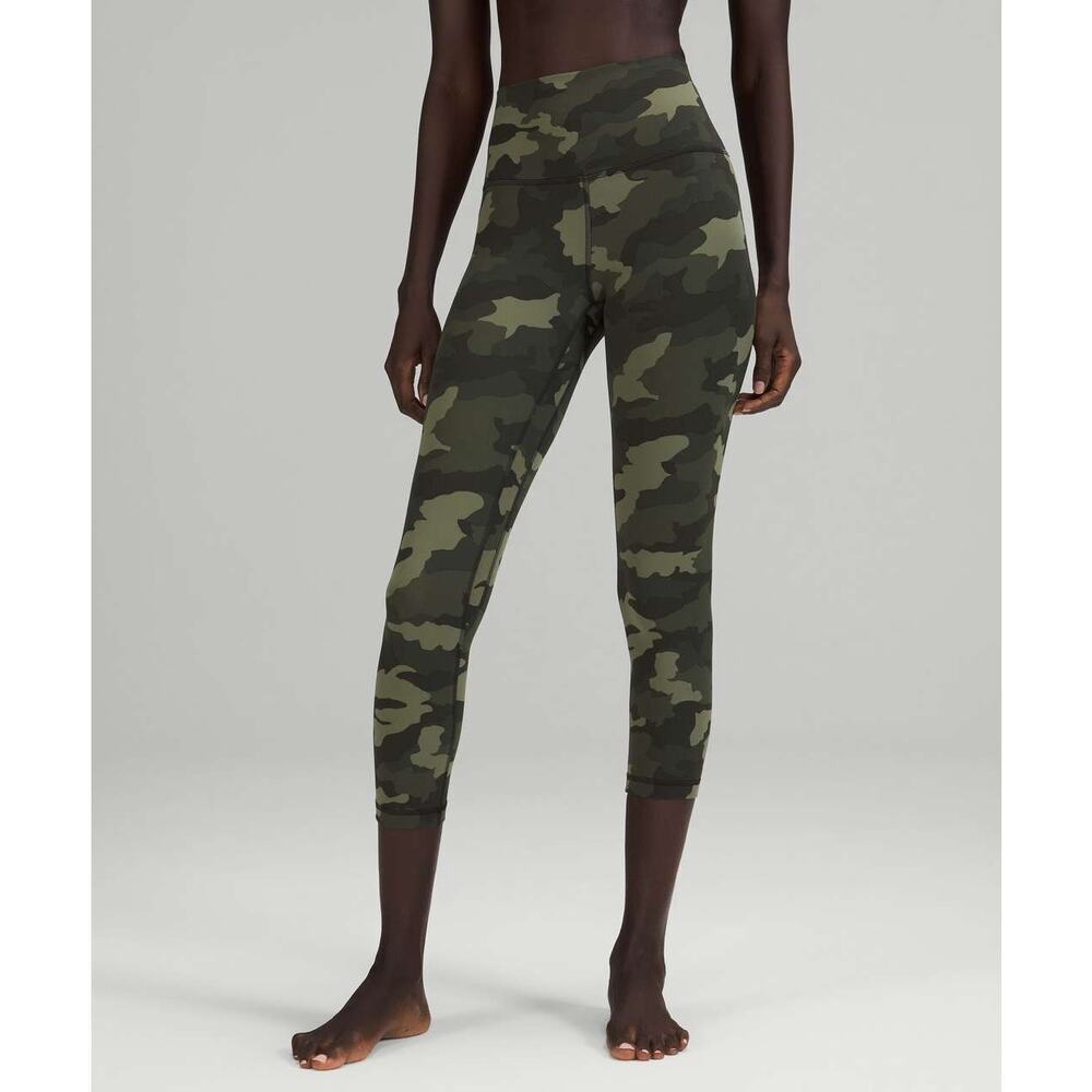 Lululemon Align High-Rise Crop 23" Heritage 365 Camo Medium Olive Multi Size: 4